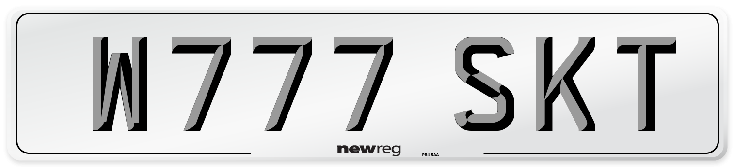 W777 SKT Number Plate from New Reg
